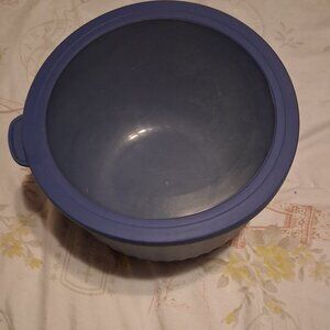 BLUE PLASTIC MIXING BOWL STORAGE BOWL WITH LID